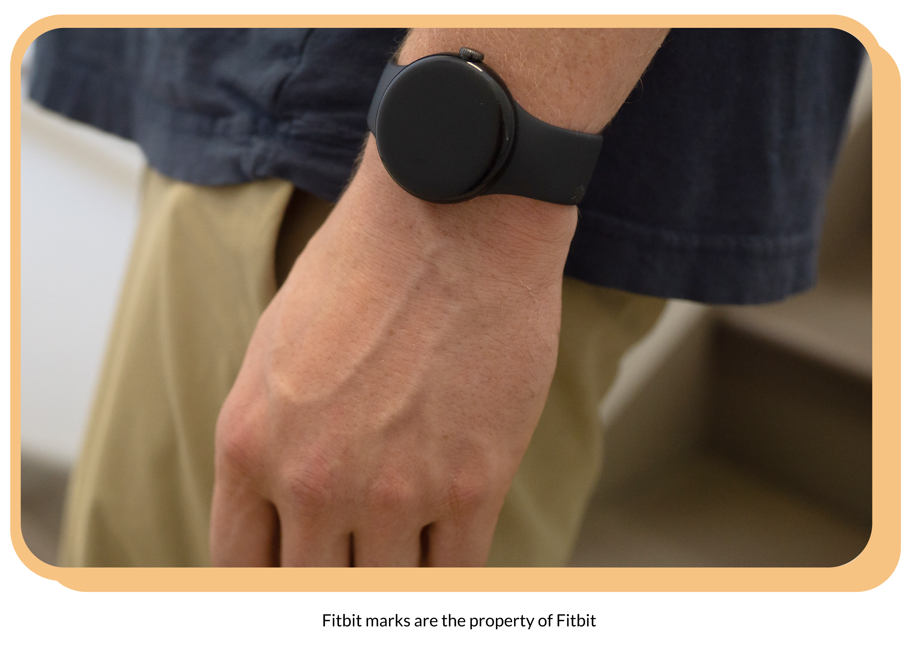 The picture showing a person wearing Fitbit watch which sends data to Therap Connect application